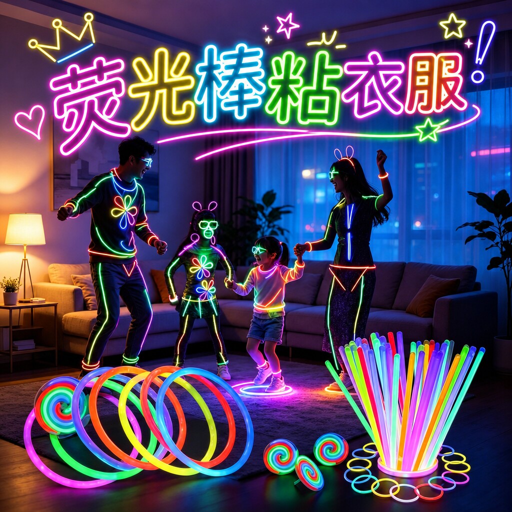 荧光棒粘衣服发光儿童无莹毒光彩色棒晚会炫彩光银光夜光批发手环