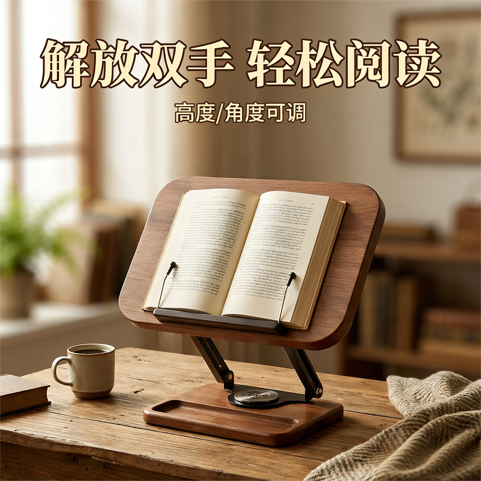 书架桌面成人阅读架读书支架桌面可旋转看书多功能升降胡桃木阅读架阅读床上看书神器书立架学习书夹书桌书架,文具电教/文化用品/商务用品,阅读架,淘宝优惠券,粉丝福利购,淘宝优惠卷