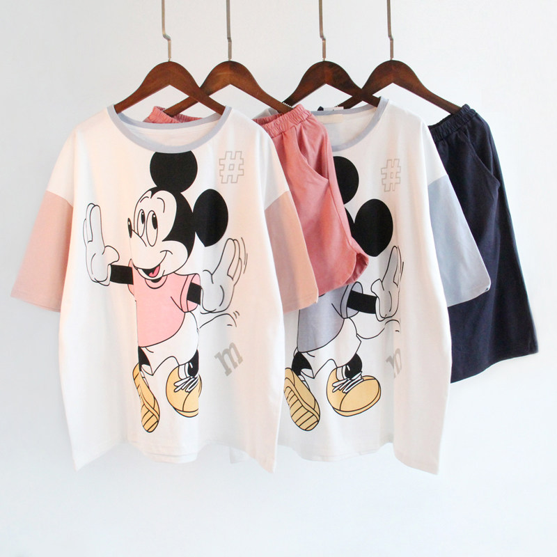 迪士尼春夏情侣睡衣套装卡通可爱外穿家居服全棉大码短袖短裤男士,女士内衣/男士内衣/家居服,睡衣/家居服套装,淘宝优惠券,粉丝福利购,淘宝优惠卷