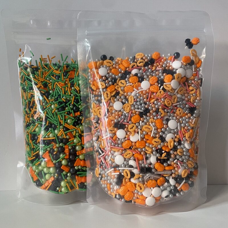 万圣节500g烘焙装饰糖珠墓碑黑珠