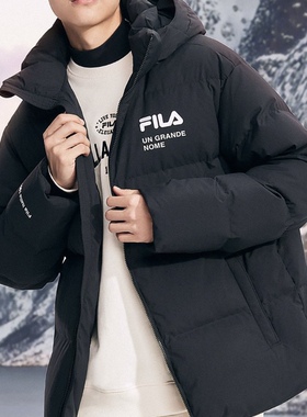 FILA斐乐男子舒适连帽保暖运动休闲羽绒服长袖外套F11U249902F