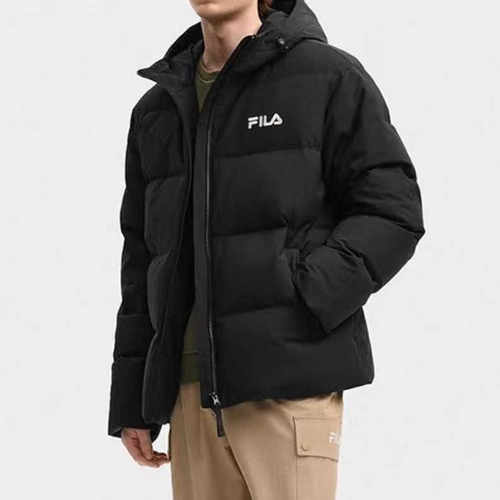 FILA斐乐2025冬季新款男女同款连帽保暖外套羽绒服F51U549904FBK
