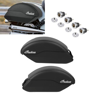 适用印第安侦察兵改装皮革边箱边包快拆皮革储物箱带锁 快拆边箱