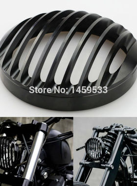 铝制XL883 XL1200 48 v72 04-24年通用戴纳 软尾改装黑栅栏大灯罩