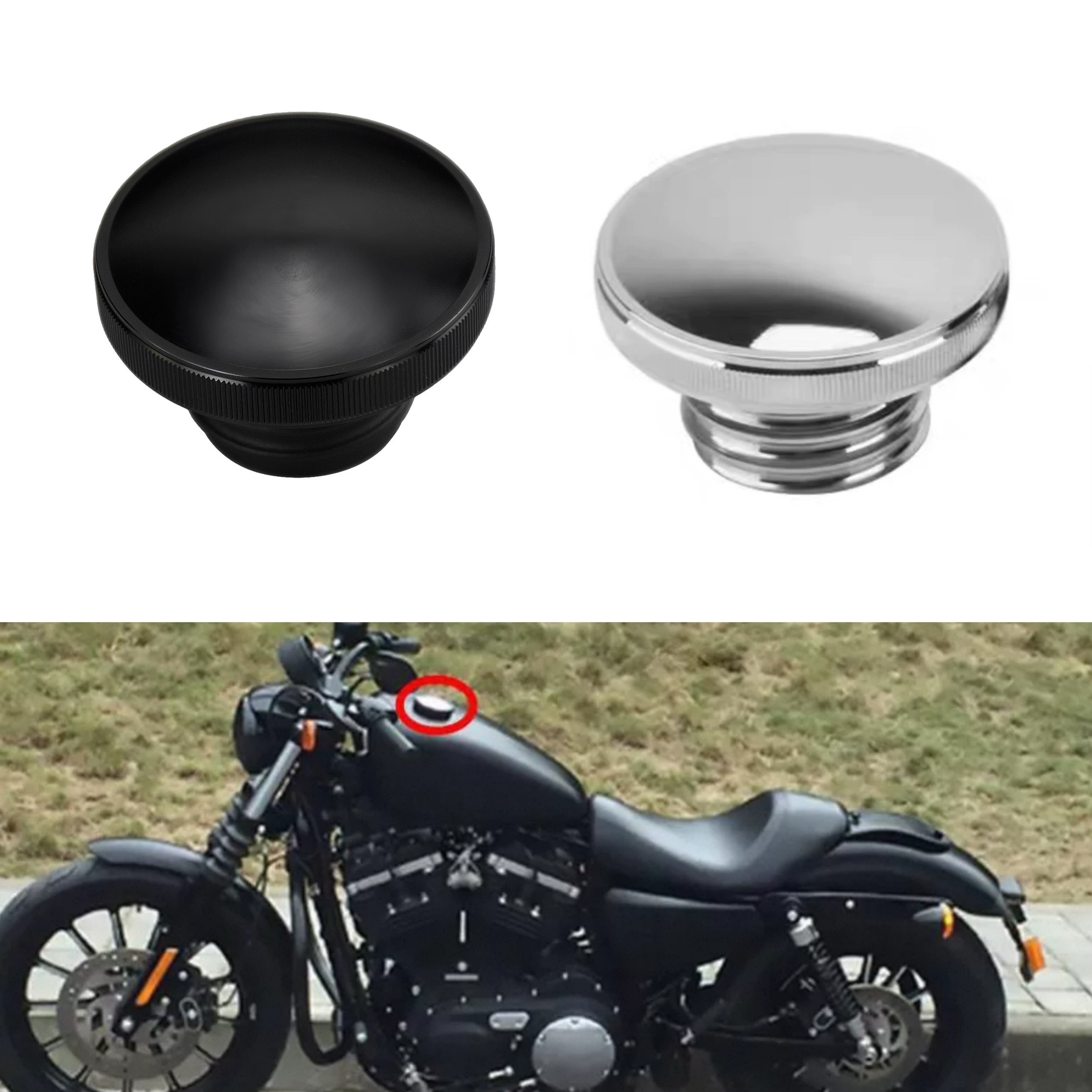 适用哈雷XL883/1200 X48 72戴娜 软尾路王改装隐藏CNC装饰 油箱盖