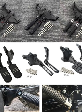 适用哈雷883 1200N X4872改装后脚踏总成乘客脚踏支架后脚踏04-25