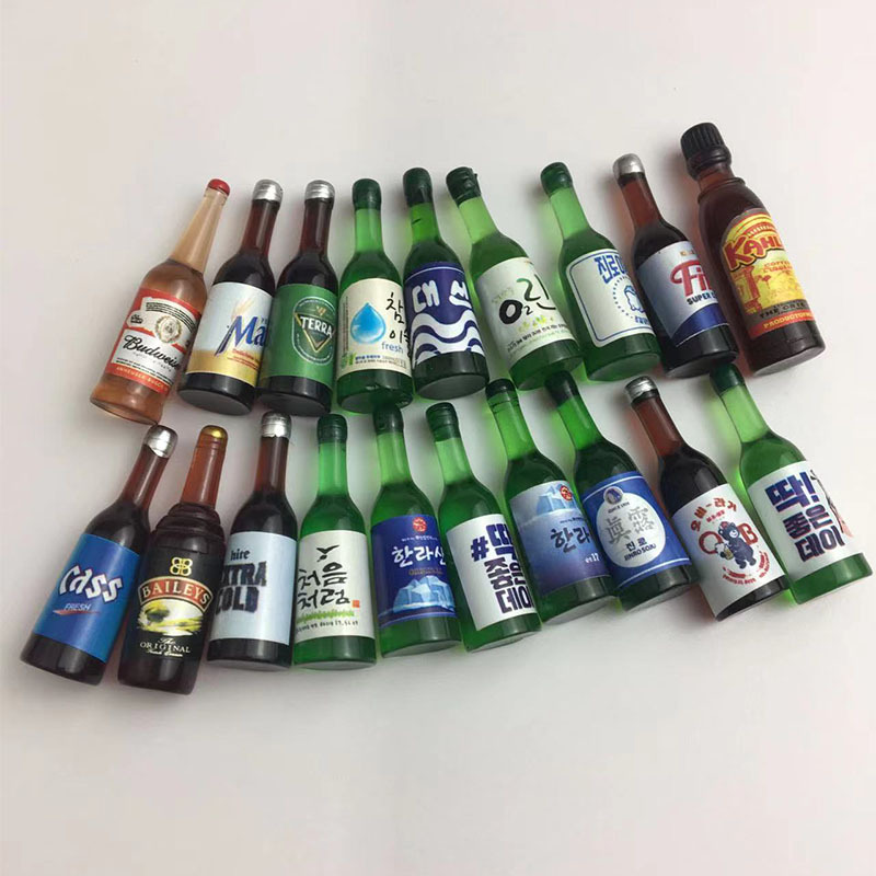 迷你啤酒仿真树脂小瓶子工厂食玩立体手工材料饮料瓶饰品配件