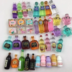 果冻颗粒洋酒白酒饮料模型仿真树脂小瓶子 diy小夜灯道具树脂配件