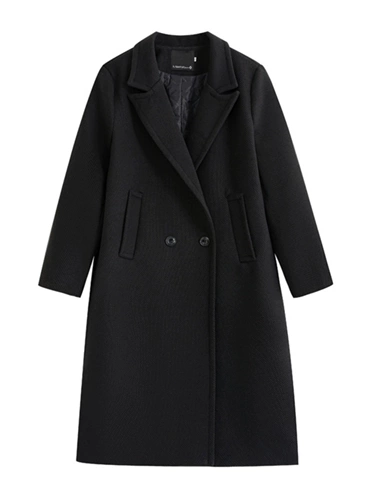 Пуховик, длинное удерживающее тепло шерстяное шерстяное пальто с пухом, изысканный стиль, средней длины