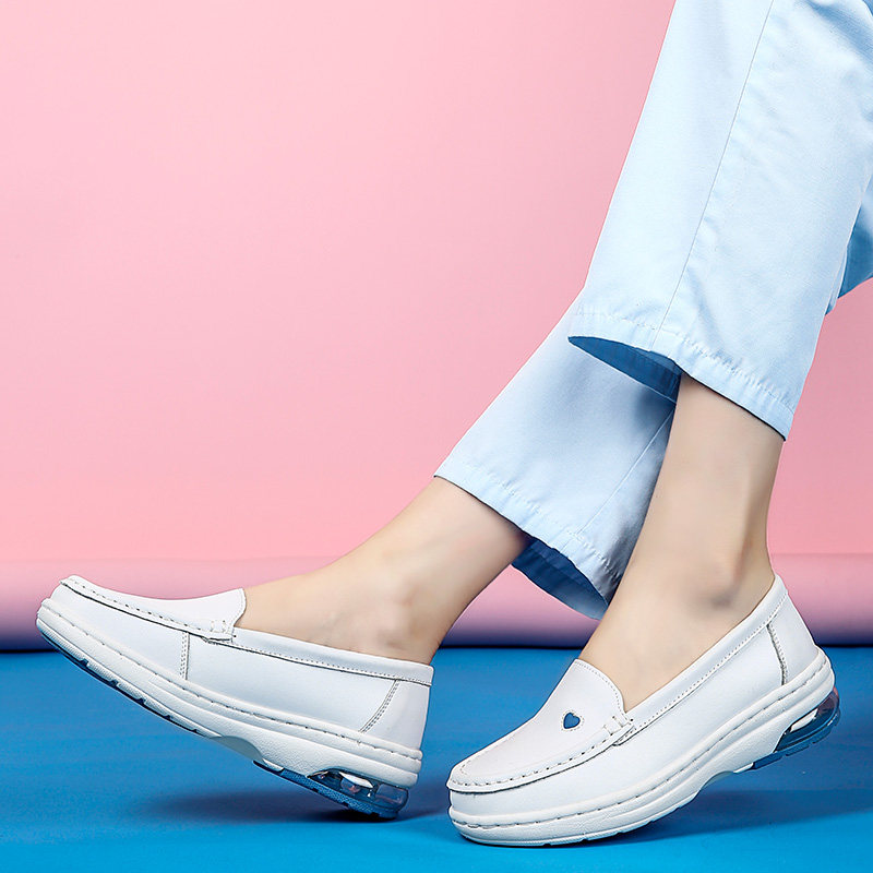 夏季新款气垫护士鞋女软底透气不累脚防滑防臭医院工作白色皮单鞋,女鞋,浅口单鞋,淘宝优惠券,粉丝福利购,淘宝优惠卷