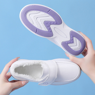 软底透气防臭防滑不累脚厚底加绒加厚保暖医护棉鞋 护士鞋 女秋冬季