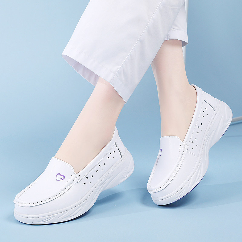 幕思登夏季女款防滑一脚蹬护士鞋