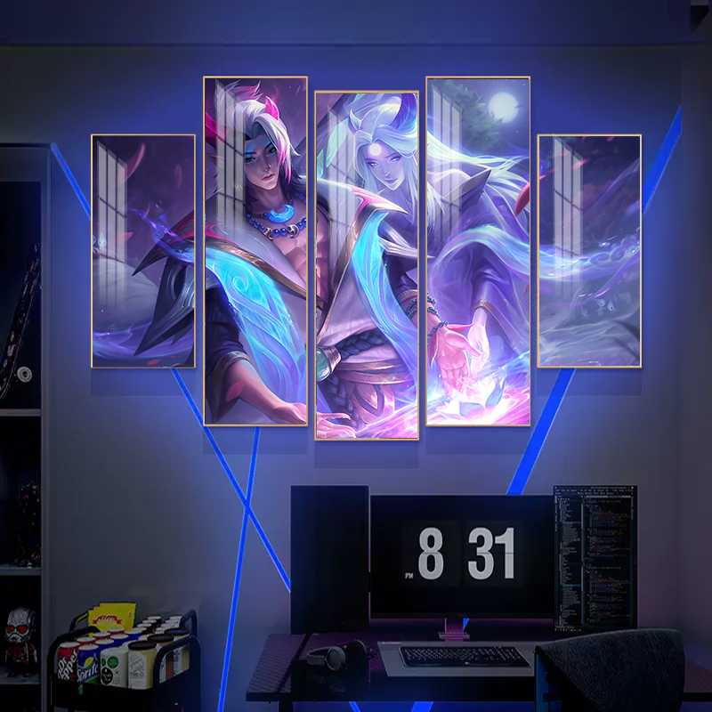 英雄联盟挂画lol电竞房间墙面装饰画卧室床头背景墙动漫游戏壁画