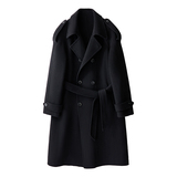 双面毛呢男士过膝长款外套韩版翻领宽松羊毛大衣F1837*P365控599，女装短外套，电商D221(原钱塘6000)