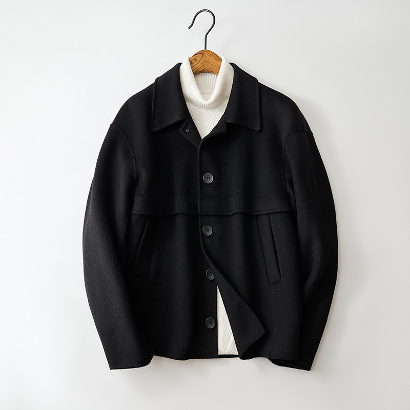 新款双面羊毛男士韩版夹克休闲毛呢轻奢外套F1860*P315控599，男装夹克，电商D221(原钱塘6000)