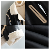 秋冬新款颗粒绒飞行服加厚皮毛一体男士短款机车服F518*P265控399，男装工装外套，电商D221(原钱塘6000)