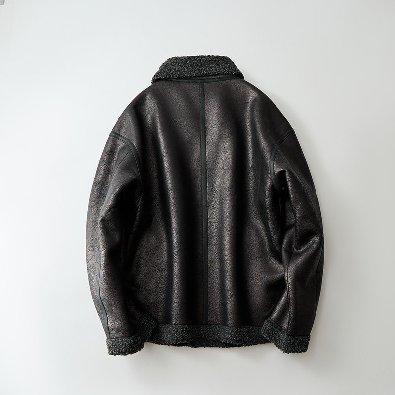 新款皮毛一体颗粒绒男士短款夹克休闲仿麂皮绒外套F527*P265控399,男装夹克,电商D221(原钱塘6000)