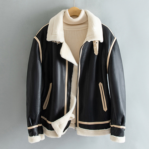 皮毛一体短款皮衣机车服加厚颗粒绒男士夹克棉服F518*P265控399，男装夹克，电商D221(原钱塘6000)