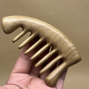天然金丝楠木实木按摩梳角梳清洁护理刮痧活络头皮简约复古风随身