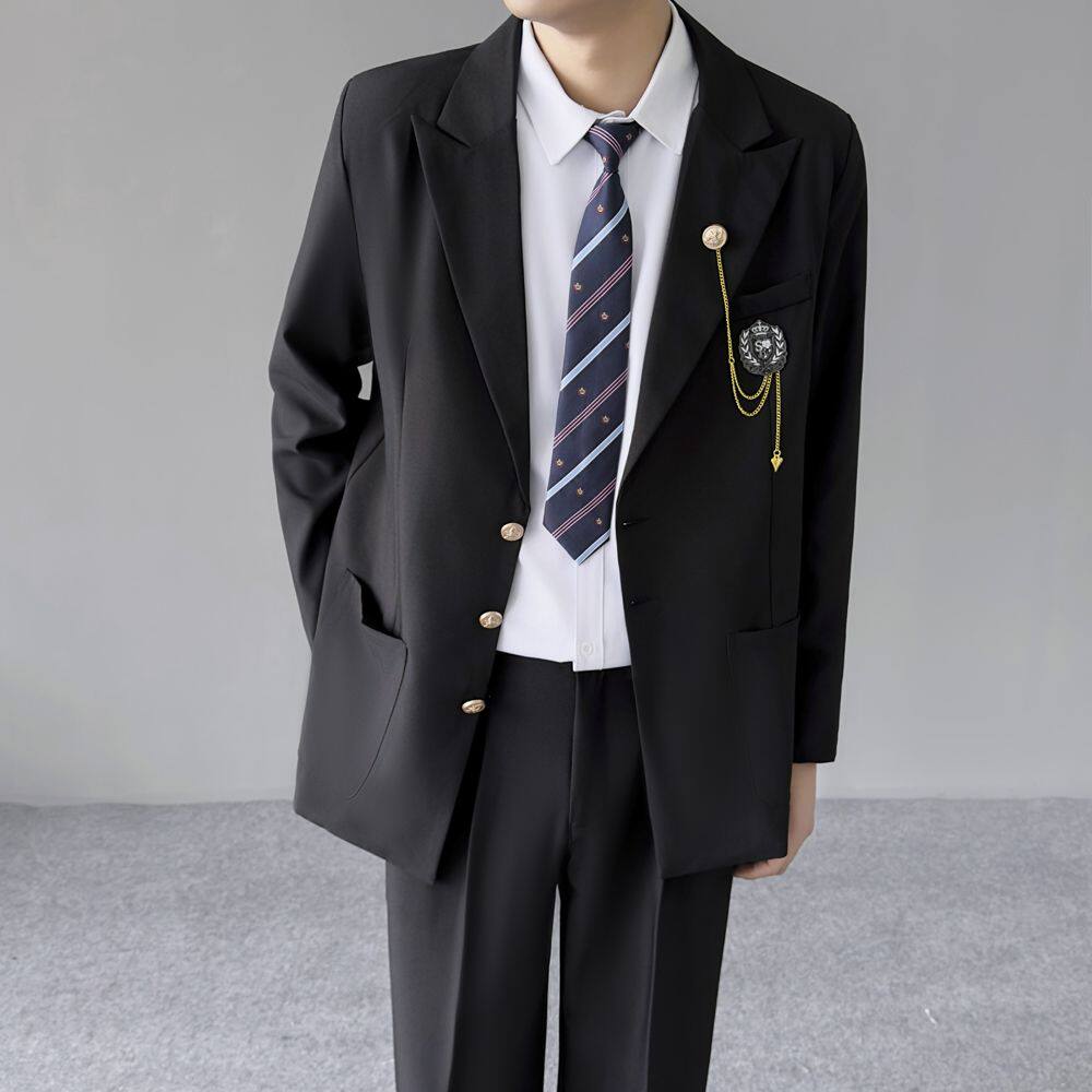 DK制服一套休闲西装男款套装痞帅高校男生高级感小西服百搭jk外套
