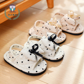 新品 新款 加厚款 居家室内防滑静音地板软底时尚 儿童1 3岁布艺拖鞋