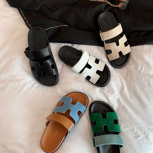 2025夏季新款一字拖35-45平底厚底防滑休闲凉鞋拖沙滩拖鞋女夏凉