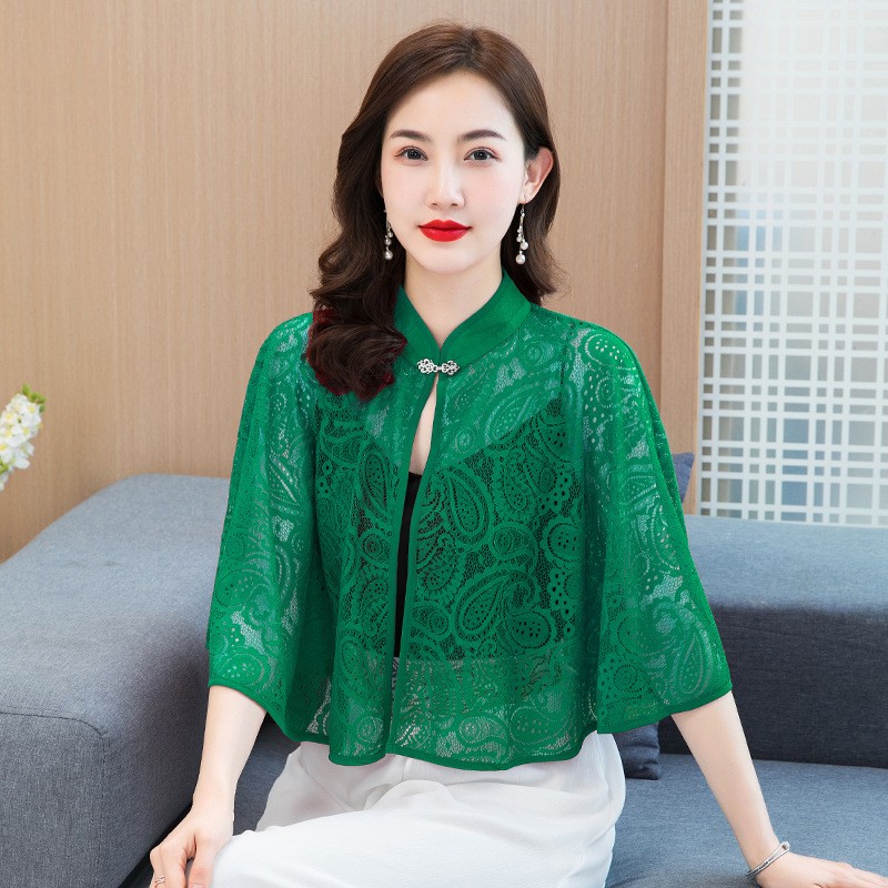 蕾丝小披肩2025新款薄女配裙子旗袍吊带高级感斗篷季夏季镂空外搭