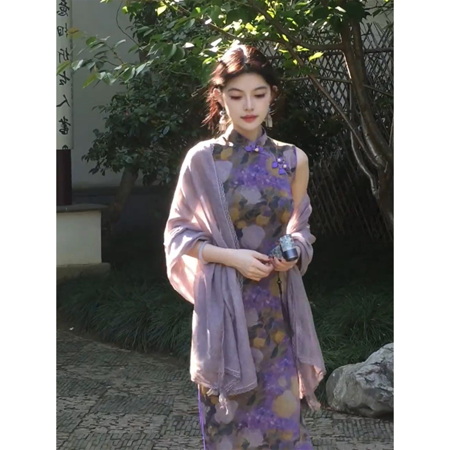复古国风蕾丝花边棉麻防晒衣女夏季高级感配旗袍外搭薄款披肩外套图片