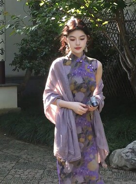 复古国风蕾丝花边棉麻防晒衣女夏季高级感配旗袍外搭薄款披肩外套