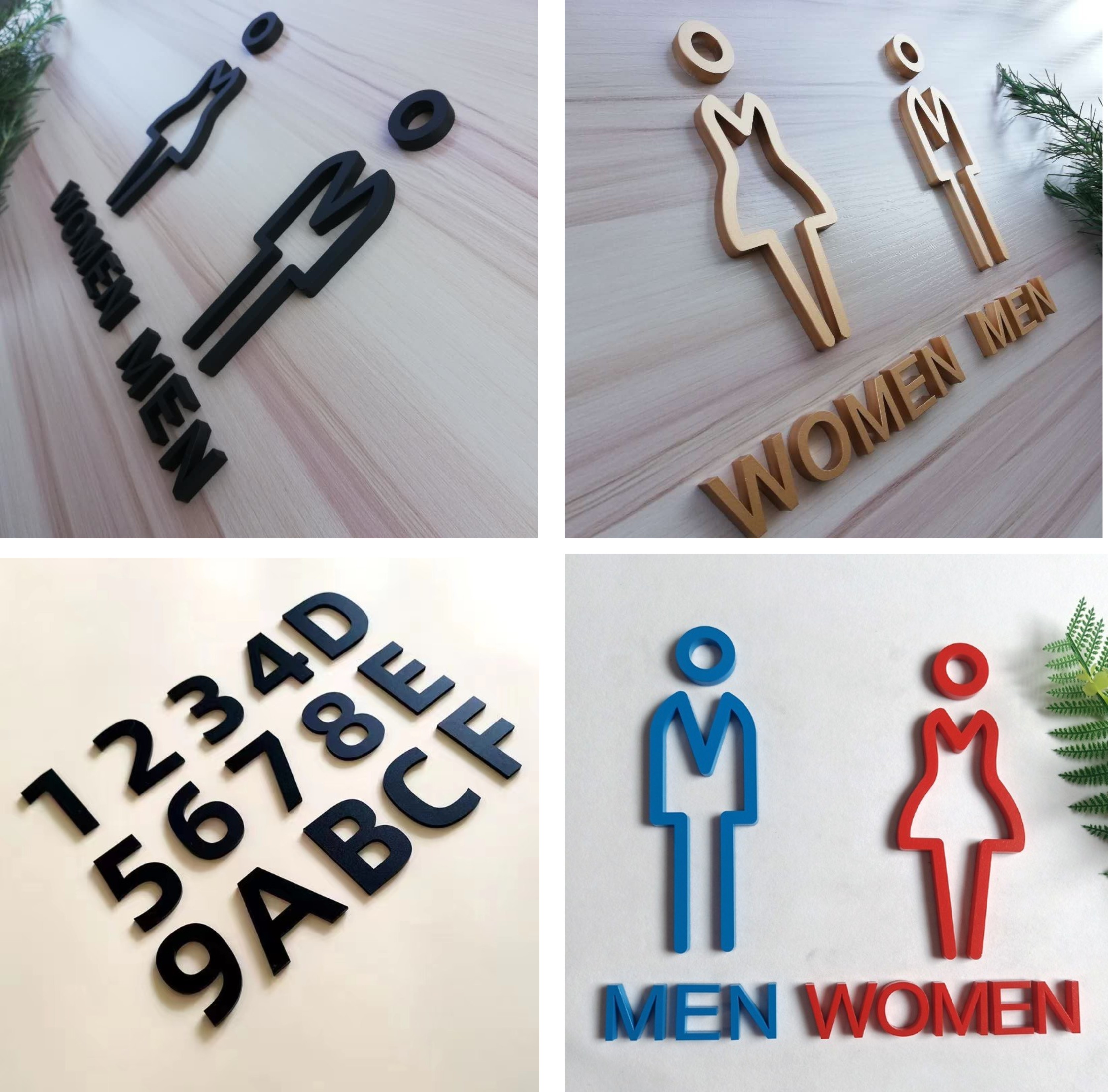 定制洗手间标识牌办公室男女厕所皮帘西安古筝拍哟抛光