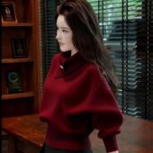 淡人高知秋冬季 正品 设计气质毛衣感软高领2025秋冬针织衫 上衣爆款