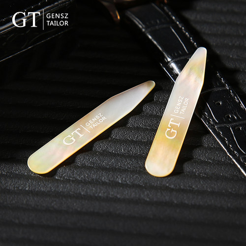 手工贝壳白色商务衬衣领