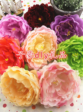 diy牡丹头饰影楼拍摄道具绢花