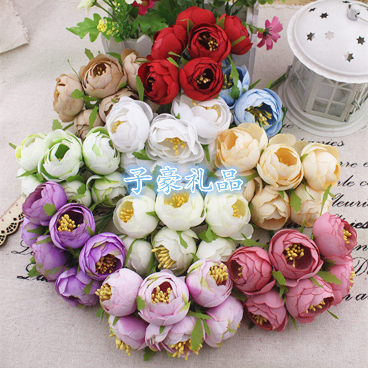 假花仿真花苞花束 绢花DIY花环材料新娘头饰胸花手捧花 装饰花
