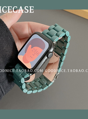 NICECASE松针绿亚克力表带适用苹果applewatch8小众iwatch76543SE
