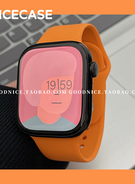 NICECASE新款爱玛橙硅胶表带适用苹果applewatchs10带iwatchs98se