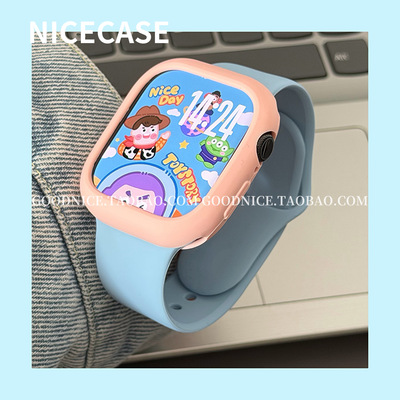 Baby蓝玫瑰粉表带表壳适用iwatchs11苹果s10代s987柔软舒适se新款