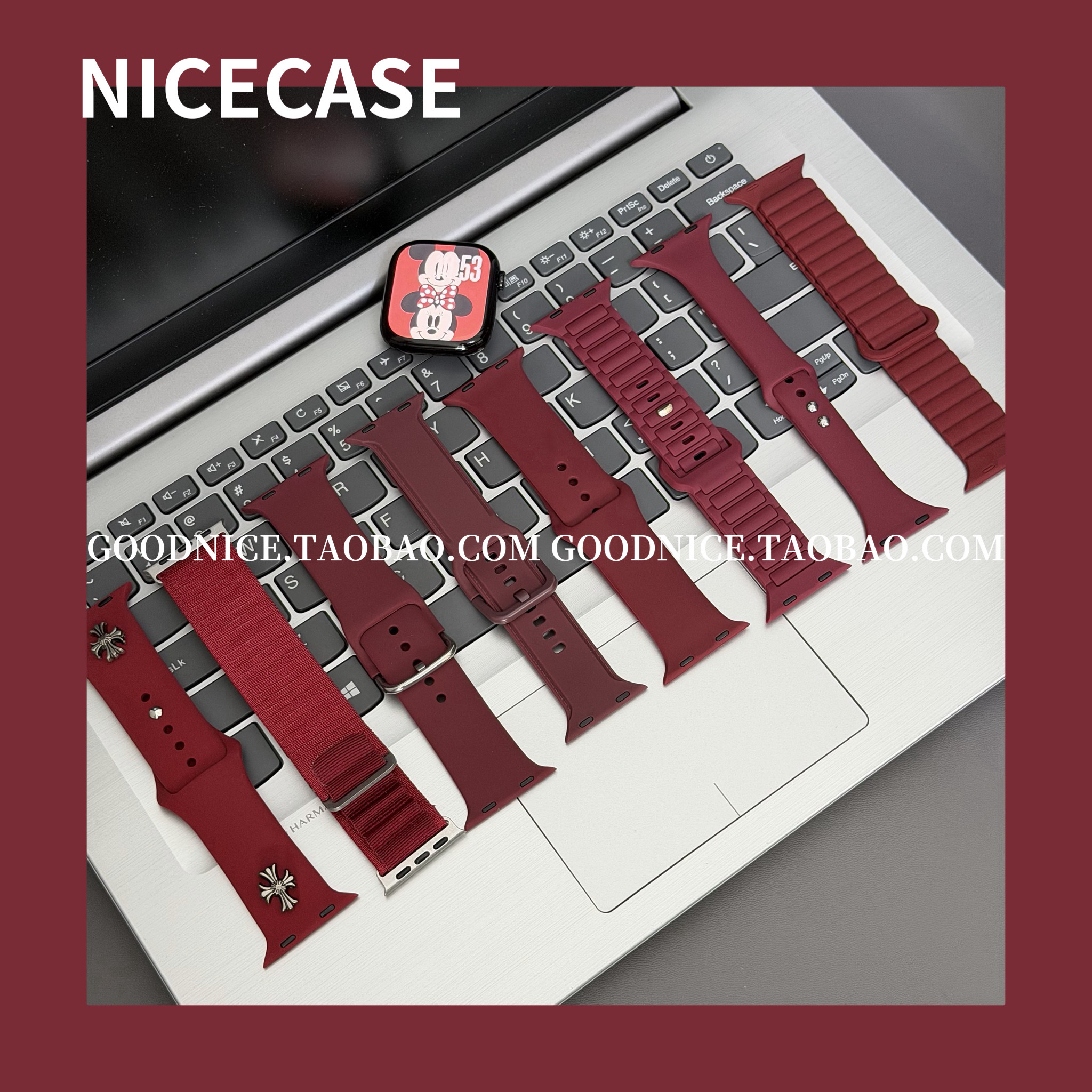 ins高级感圣诞新年红表带合集适用苹果S11手表iwatchS10/S9/se3潮