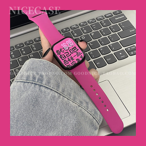 NICECASE韩系ins火龙果运动硅胶表带适用s11苹果iwatchs10代se3新