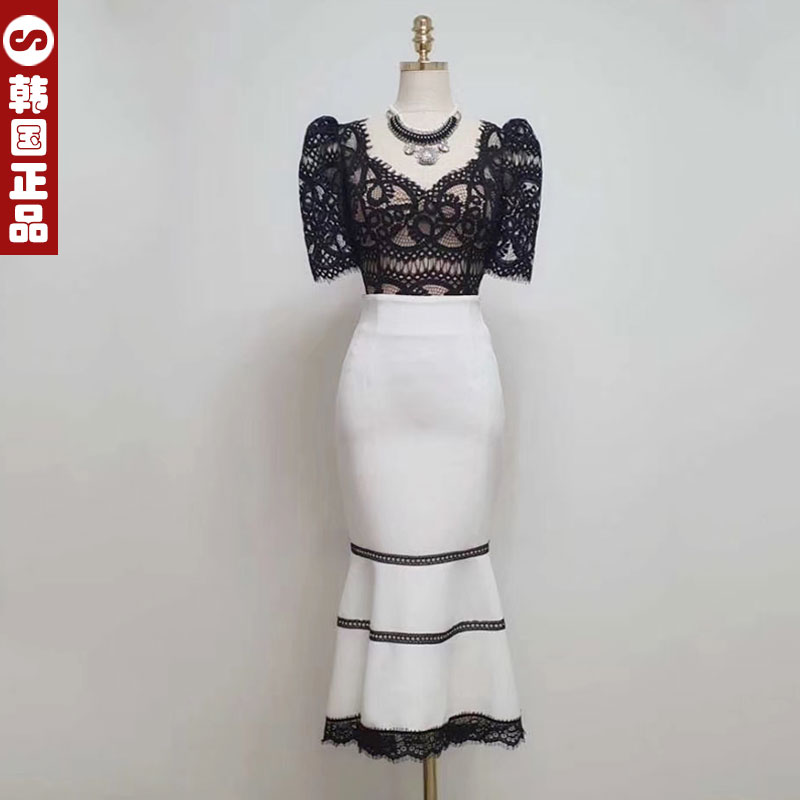 韩国代购春夏低胸蕾丝短袖上衣打底衫修身高端小衫女高档洋气时尚