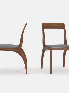 porada北美黑胡桃实木沙发椅北欧意式简约现代餐椅传世家具定制