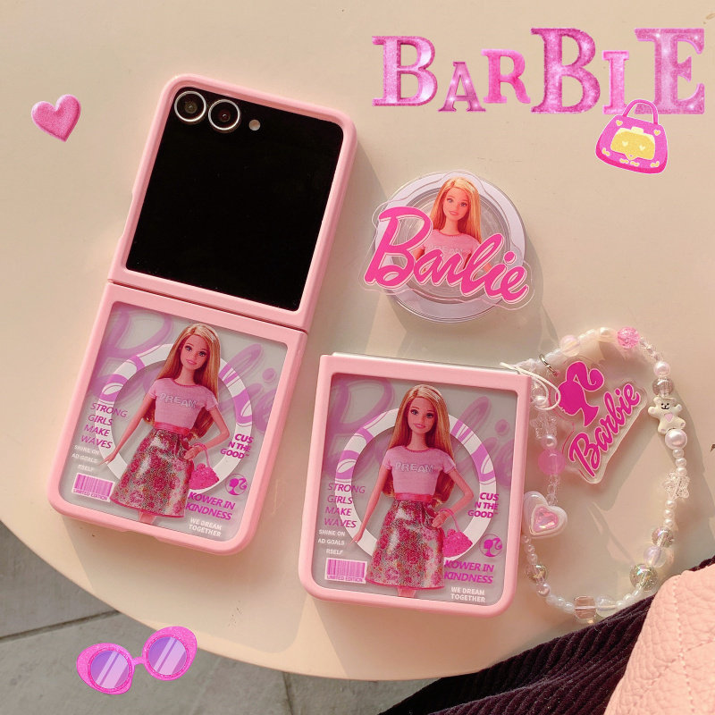 ins日韩卡通芭比娃娃适用Galaxy三星Zflip7手机壳折叠
