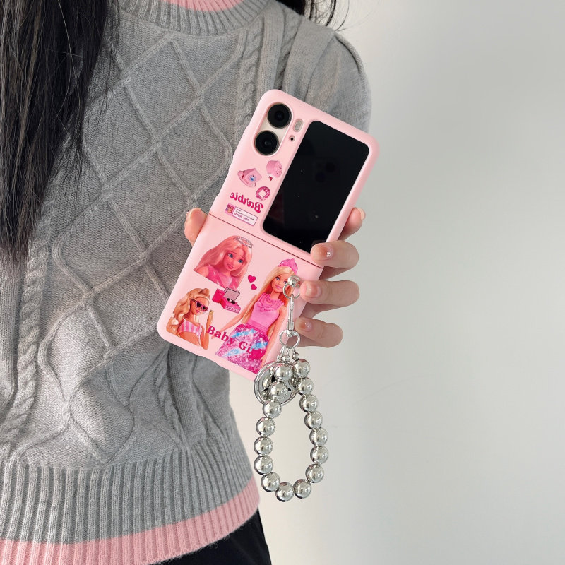 ins少女粉芭比娃娃适用OPPO Find N2 Flip手机壳