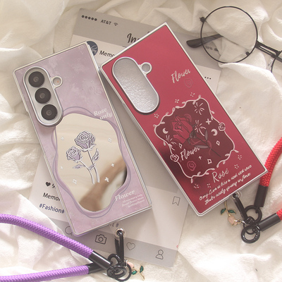 韩风ins玫瑰花适用Galaxy三星ZFOLD7手机壳fold6手链FOLD5折叠屏fold4防摔FOLD3/W23简约保护套女款