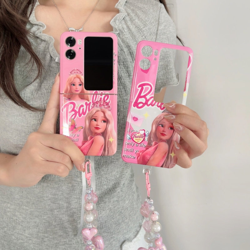 ins日韩芭比娃娃适用于OPPOFindN2Flip手机壳防摔保