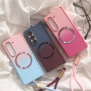 韩系风ins渐变色适用三星zfold7手机壳折叠屏fold5创意磁吸FOLD6手链W24防摔ZFold3个性W23保护套w22男女款