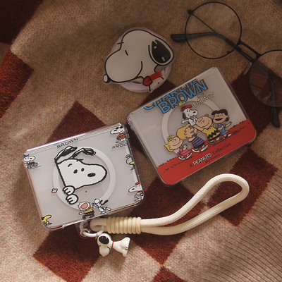 韩系卡通史努比磁吸适用华为puraX手机壳Pocket2小米MIXFlip折叠屏OPPOFindN3Flip荣耀MagicV摩托罗拉R60套女