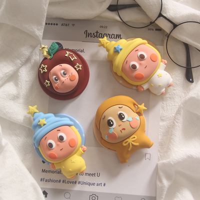 ins立体卡通可爱星星人磁吸支架适用MagSafe手机强力吸附桌面懒人