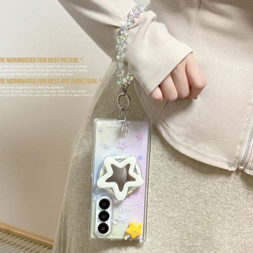 韩系ins可爱卡通立体星星适用三星FOLD7手机壳创意新款fold5折叠屏磁吸FOLD6全包中轴保护套女款手链
