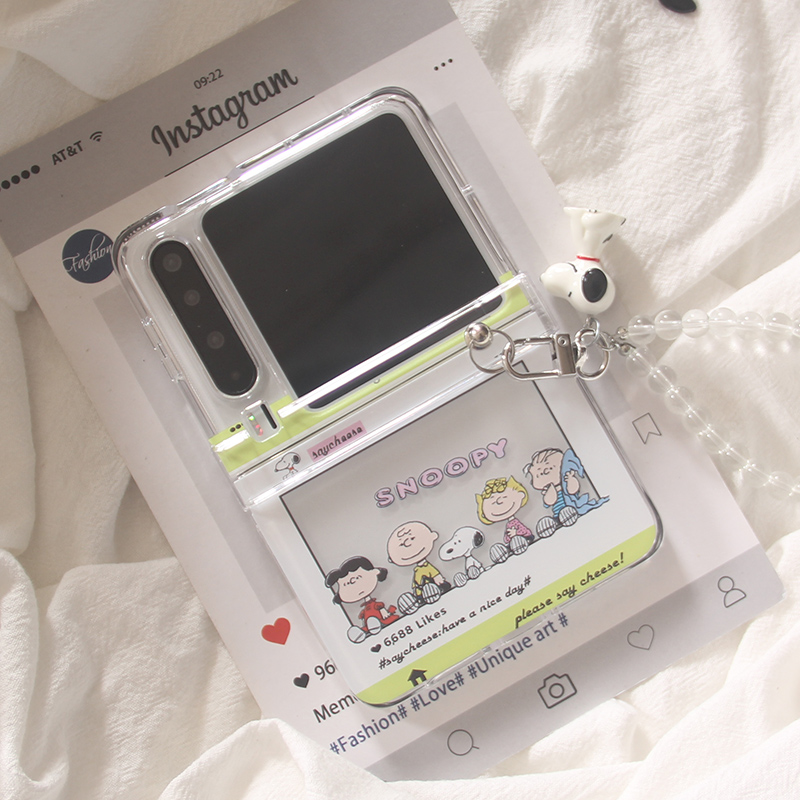 ins韩系卡通史努比适用华为puraX手机壳Pocket2荣耀MagicV2折叠屏OPPOFindN3Flip小米MIXFlip摩托罗拉R60套女